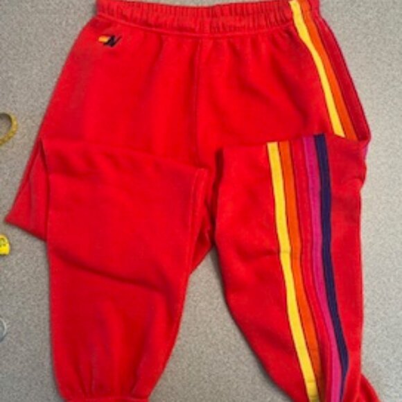 Aviator Nation 5 Stripe Sweatpants Red - Picture 6 of 10
